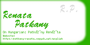 renata patkany business card